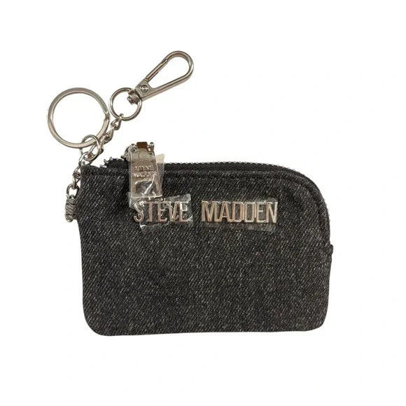 Steve Madden | NWOT Quilted Denim Crossbody + Wallet | Grey/Black - Picture 10 of 15